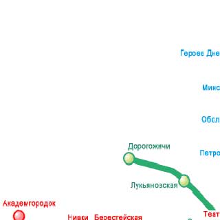 Схема метро Киева. Почтовая площадь, Майдан Незалежности, Вокзальная, Университет