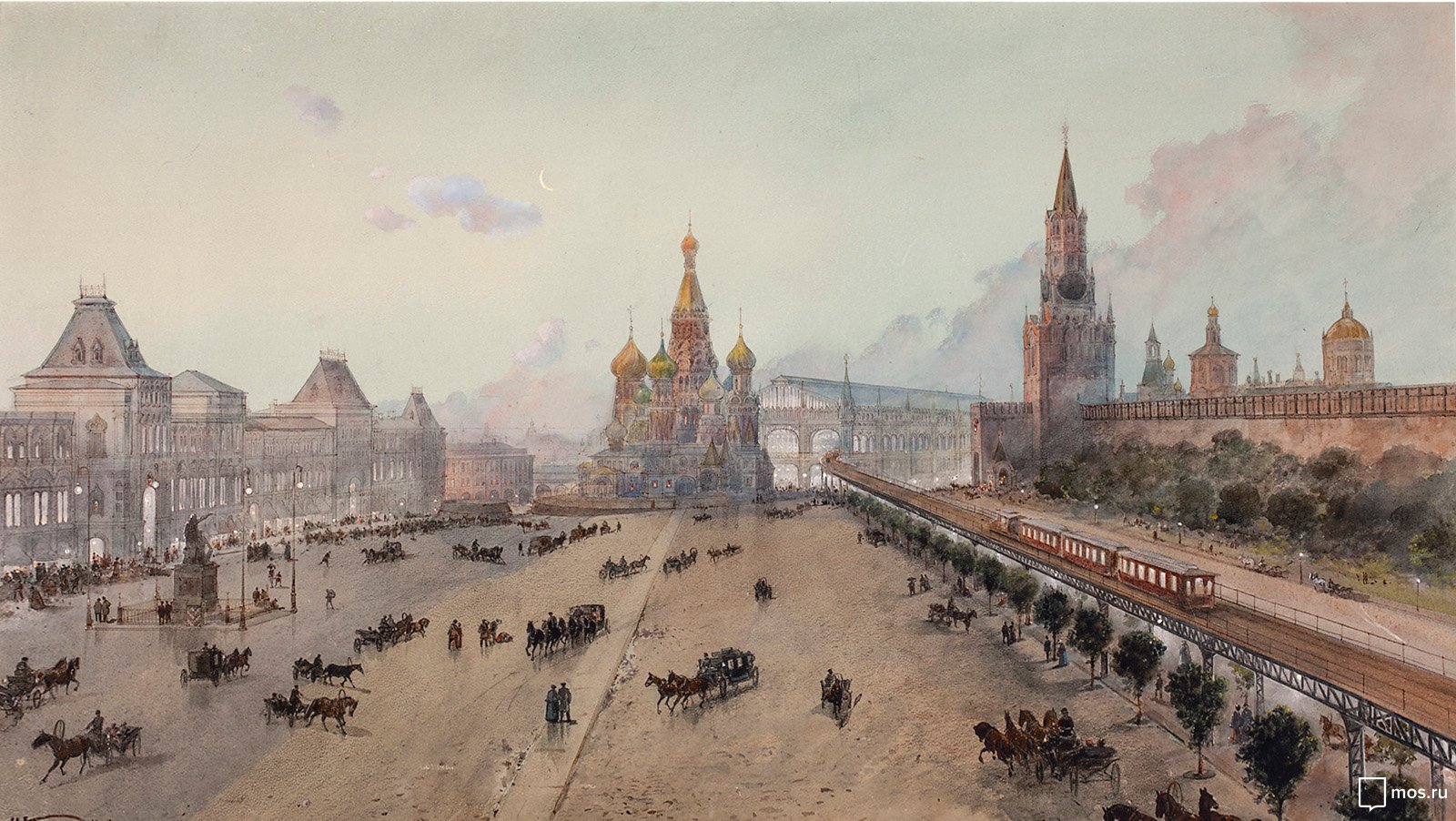 Проект электрической железной дороги и центрального вокзала у Кремля. Фото. Картинка