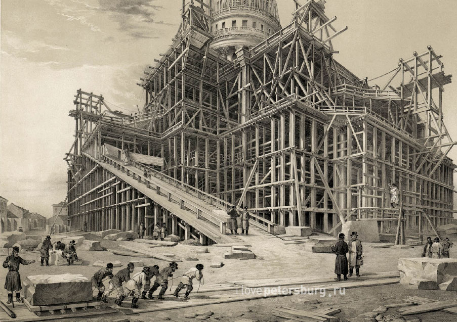 Исаакиевский собор в строительных лесах. Фото. Картинка