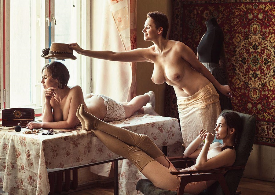 Ретро эротика. голые красивые взрослые женщины. фото. картинка