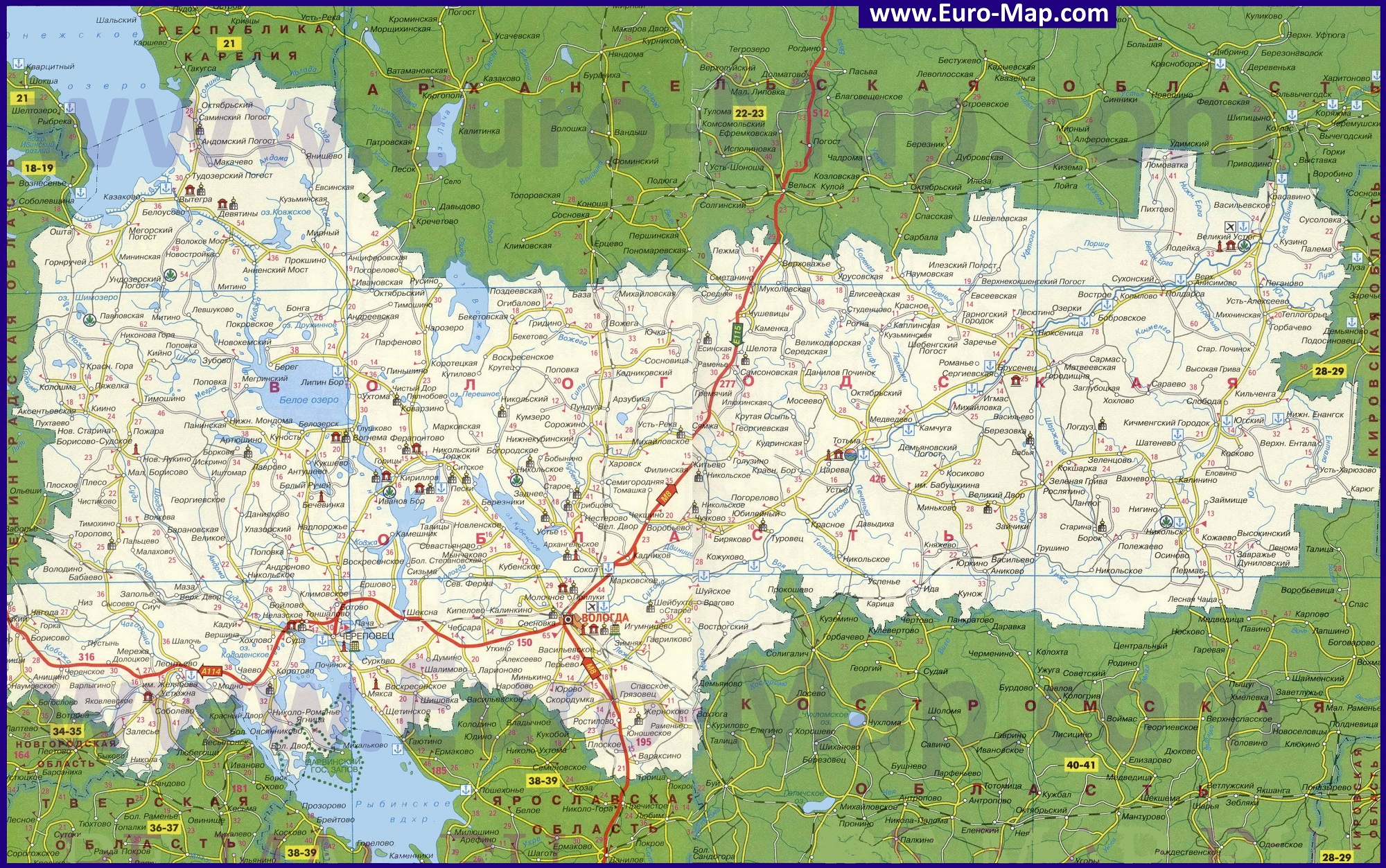 Карта Фото Вологодская Область